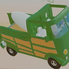 woody van pickup volkswagen popo popot vw vanlife family tuning ice cream vacations summer sun 3d print model - Mito3D