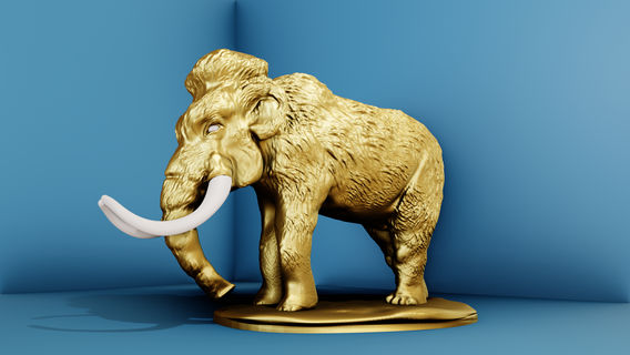 woolly mammoth standing statue miniature tabletop animal elephant tusk toys prehistoric 3d print model - Mito3D