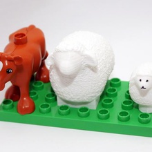 wooly sheep duplo mini maxi game lego compatible 3d print model - Mito3D