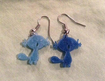 wooper earrings blue jewelry pokemon trinket 3d print model - Mito3D
