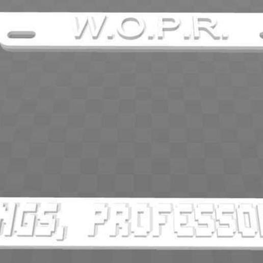 wopr - saudações professor falken da placa de licença do quadro a arte sinais logotipos jogos guerra 3D print model - Mito3D
