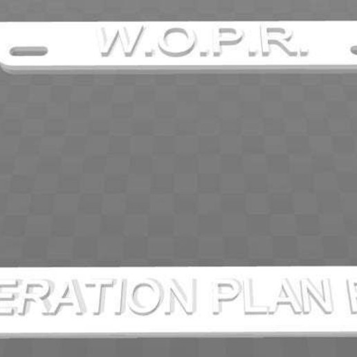 wopr - guerra del piano operativo di risposta license plate frame art segni loghi giochi 3D print model - Mito3D