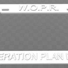 wopr - war operation plan response license plate frame art signs logos games 3d print model - Mito3D