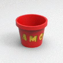 words planter smile amor home sweetheart love flower vase flowerpot luifer pot 3d print model - Mito3D