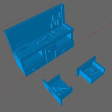 gabinete ferramenta móveis brinquedos diorama hotwheels 1 64 caixa fósforos majorette workshop 3d print model - Mito3D