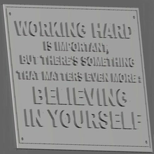 work hard plaque custom quote quotes signs_logos 3d print model - Mito3D