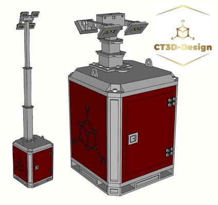 work lamp construction spotlight - ct48 1 14 headlights generator excavator truck tipper 3d print model - Mito3D