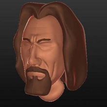 work progress - dude big lebowski art 3d portrait bobblehead head jeff bridges puppet people 3d print model - Mito3D