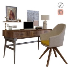 work table 3 architecture workplace frame flower sculpture ikea chair leather curbstone cabinet drawer wall panel organizer stationery office supplies desk 3d print model - Mito3D