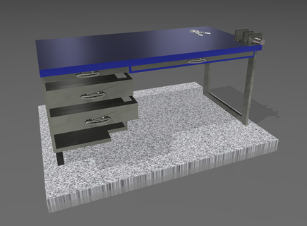 Table travail lieu 3d print model - Mito3D