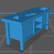 Table travail h0 3d print model - Mito3D