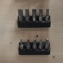workbench screwdriver bit holder workbenches tool drill storage earmold 3d print model - Mito3D