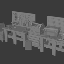 banco utensili tavolo terreno gioco ruolo esploratore ricaduta terra desolata dungeon draghi Giochi miniature 28mm oggetti scena 3d print model - Mito3D