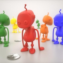 worker-bot art cute figure fun robot toy sculptures 3d print model - Mito3D