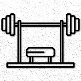 workout bench wall art 2d decor gym equipment body builder exercise health weight lifting home 2dart low poly free 3d print model - Mito3D