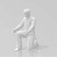 workshop mechanic crouched working 3d print model - Mito3D