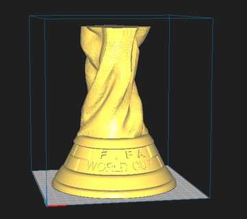 mondo tazza originale taglia vari parola campione messi argentina oro 3d print model - Mito3D