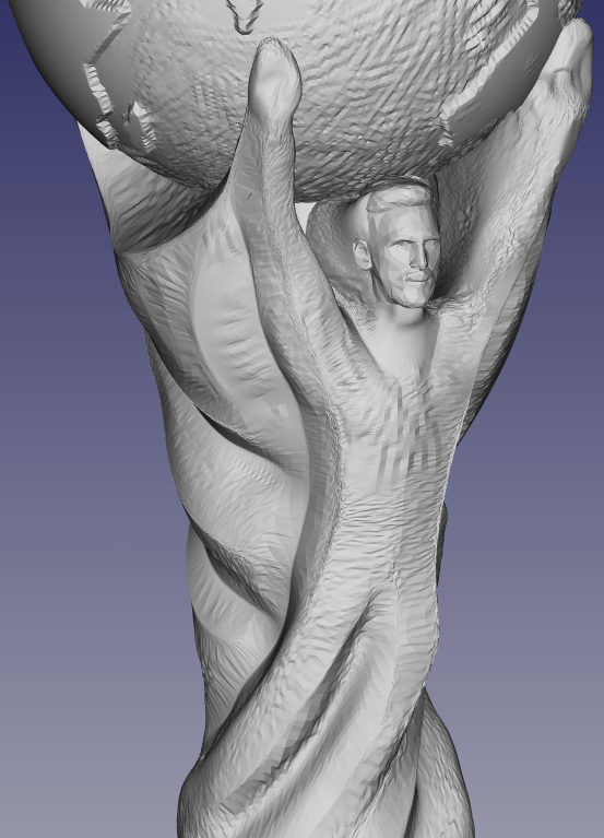 world cup trophy messi face soccer fifa 3D print model - Mito3D