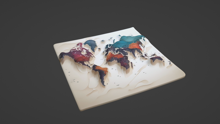 dünya ma harita topografya uydu bayrak durum ülke arazi alanı kent bölge coğrafi world map kıta avrupa afrika avustralya 3d print model - Mito3D