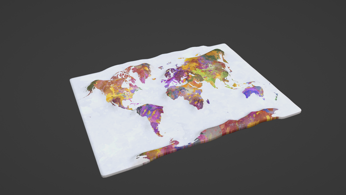 mundo mapa topografía satélite bandera país tierra espacio aterrizaje ciudad territorio geográfico world map continente europa áfrica australia 3d print model - Mito3D