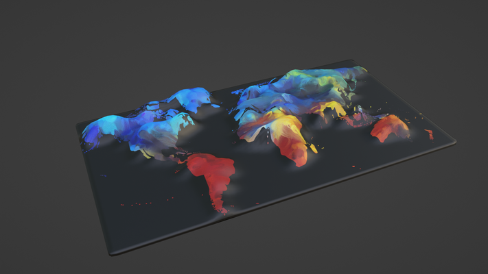 mundo mapa topografia satélite bandeira país terra espaço terrestre cidade território geográfico world map continente europa áfrica austrália 3d print model - Mito3D