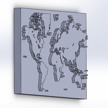 Welt Karte Kunst planet die Erleichterung Geographie Kontinenten 3d print model - Mito3D