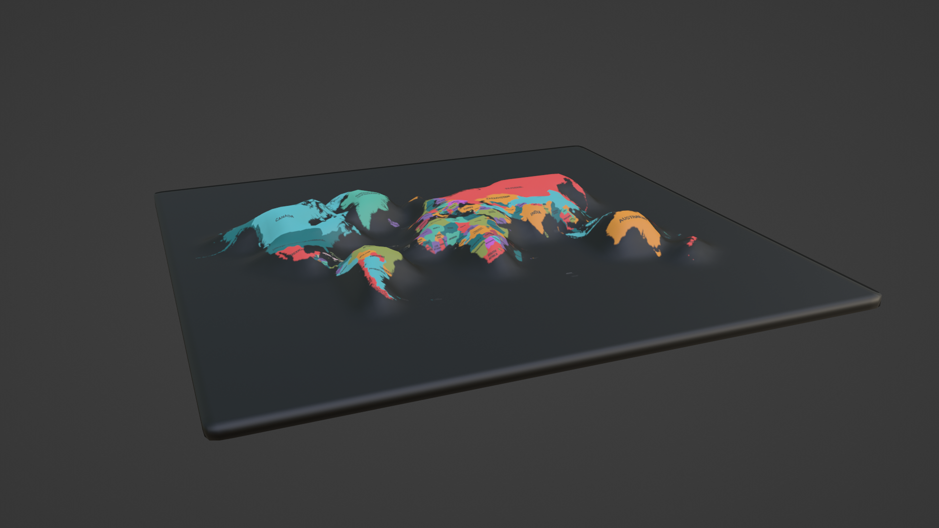 world map topography satellite flag state country land landspace city territory geographical earth world-map continent europe africa australia 3D print model - Mito3D