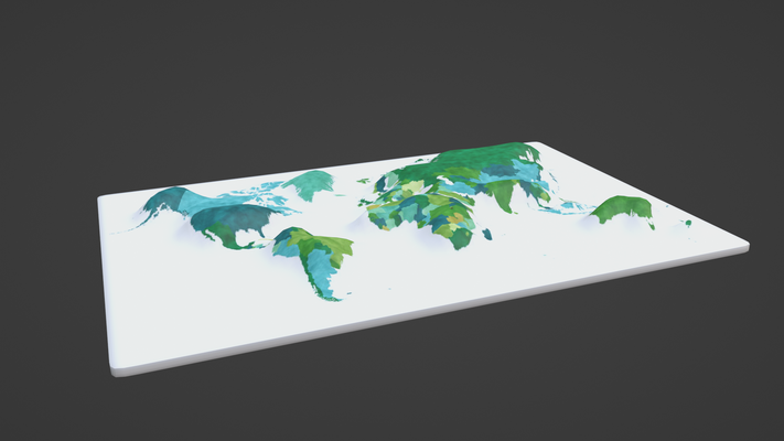 dünya harita topografya uydu bayrak durum ülke arazi alanı kent bölge coğrafi world map kıta avrupa afrika avustralya 3d print model - Mito3D