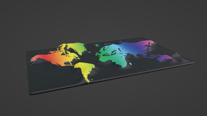 mondo carta geografica topografia satellitare bandiera nazione sbarcare spazio terrestre città territorio geografico terra world map continente europa africa australia 3d print model - Mito3D
