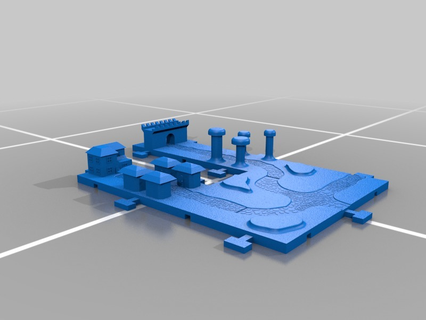 mondo carta geografica costruttore viaggiato strade 3d mappe dnd Casa mini piastrelle modulare strada rpg giochi ruolo aiuto tavolo giocattolo 3d print model - Mito3D