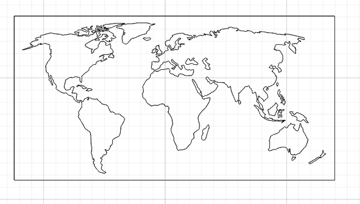 mundo mapa quadro armação arte legal kawai modo deco livre of carregar terra 3d print model - Mito3D