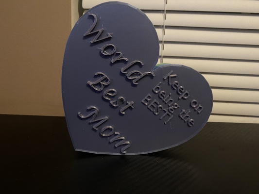 dünya anne kalp sanat hediye 3d print model - Mito3D