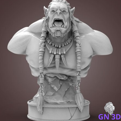 monde of warcraft durotan jeu buste jouet art jeux 3d print model - Mito3D