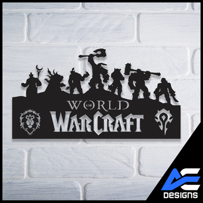 mundo of warcraft pared arte decoracion hogar gratis decoraci n mural juego azar guau pc horda arte alianza 3d print model - Mito3D