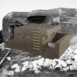 monde guerre ii bunker trémie béton ciment conception bâtiment structure diorama vignette sanctuaire métal construction escaliers soldat 3d print model - Mito3D