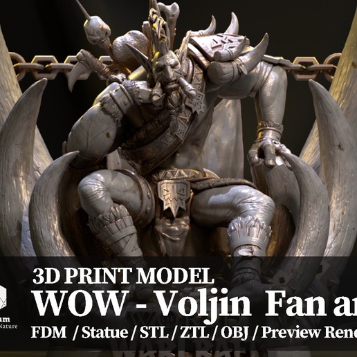 world warcraft voljin statue fanart - 3d print model game wow creature 3D print model - Mito3D