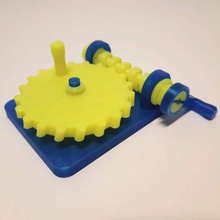 worm gear desk toy gadget fun gears 3d print model - Mito3D