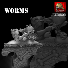 worms 2 armageddon Würmer diorama Abbildung Spielzeug videogame 3d print model - Mito3D