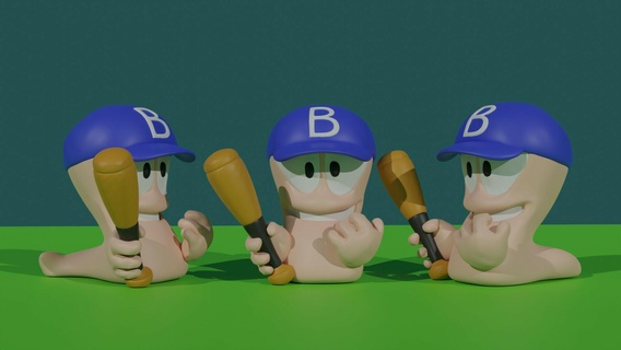 worms baseball 3d print model - Mito3D