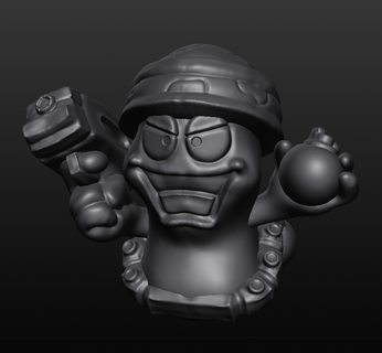 worms soldier worm insect game 3d print model - Mito3D