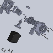 wormscrew gearbox robot servo model_robots 3d print model - Mito3D