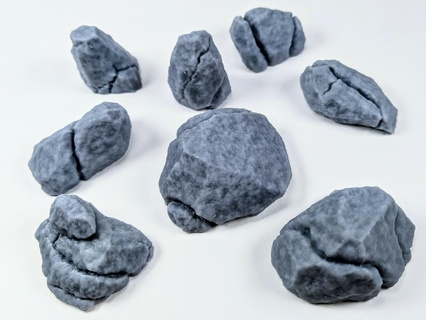 usé pierres 2 rochers rocher dispersion terrain fantaisie rgp ttrpg table pre supported 3d print model - Mito3D