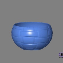 woven pattern bowl home container no support supportless containers 3d print model - Mito3D