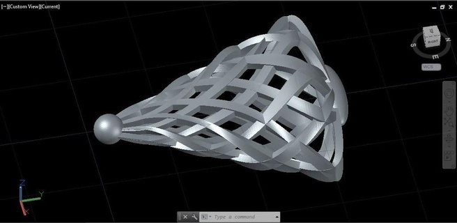intrecciata triangolare orecchino pendente orecchini gioielleria 3d print model - Mito3D