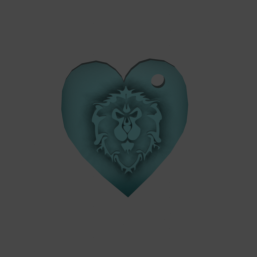 wow alliance heart pendant jewelry head lion worldofwarcraft 3D print model - Mito3D