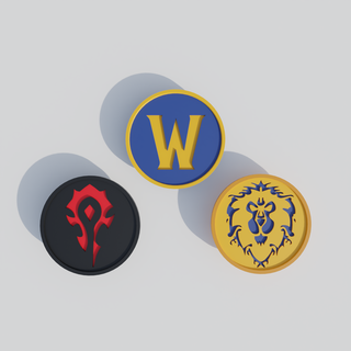 wow coasters w alliance horde warcraft beer pc coaster home 3d print model - Mito3D
