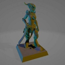Guau draenei hembra 28mm tormenta nieve juegos code2 mazmorras dragones fantasía taller miniatura mordheim pionero Warcraft martillo guerra mundo 3d print model - Mito3D