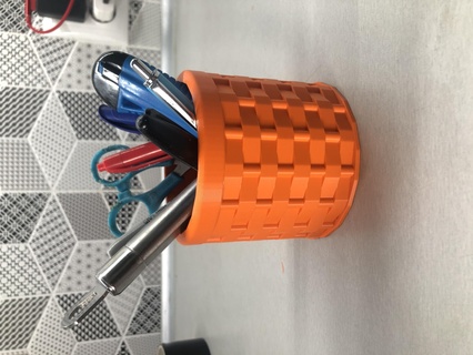 Guau hexágono estacionario taza florero tejido bandeja bolígrafo soporte 3d print model - Mito3D