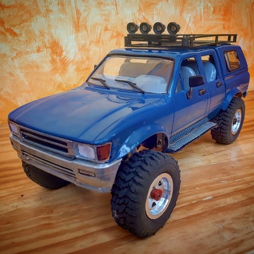 wpl c24 conversion 90 hilux wplc24 wplc14 c14 90´s '94 80´s rc tamiya toyota hg p407 axial scx10 crawler body rollbar trailfinder tf2 rc4wd bed cover diy fabric radio control waterproof 94 3D print model - Mito3D