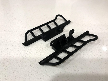 wpl c24 frame mounted rock sliders v4 wplc14 wplc24 rc accessories 3d print model - Mito3D